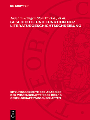 cover image of Geschichte und Funktion der Literaturgeschichtsschreibung